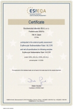 Certifikát sedimentace 2024